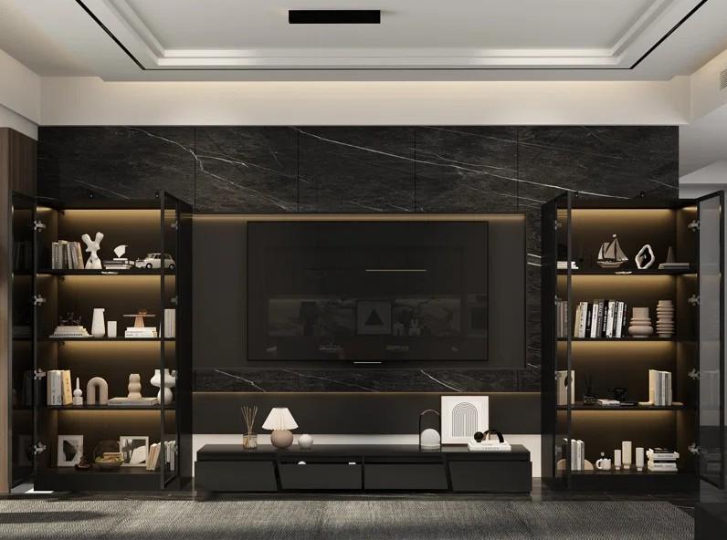 Living room built-in wall units and shelving