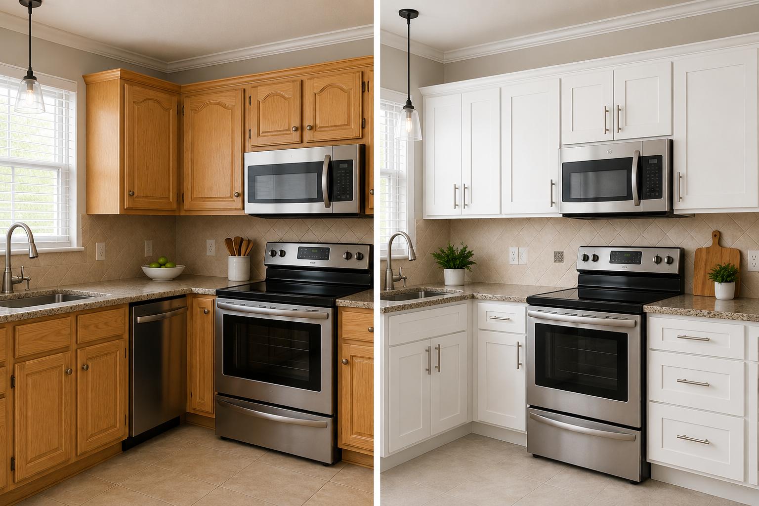 Cabinet refacing process and doors replacement